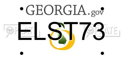 ELST73 Georgia License Plate