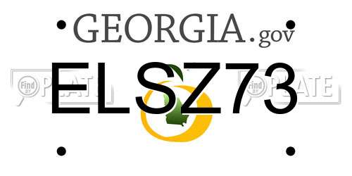 ELSZ73 Georgia License Plate