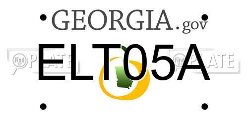 ELT05A Georgia License Plate