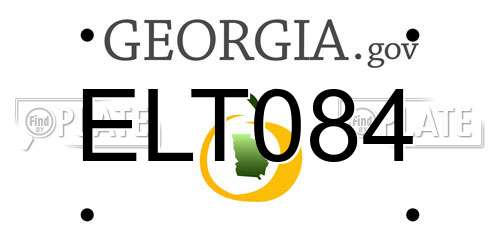 ELT084 Georgia License Plate