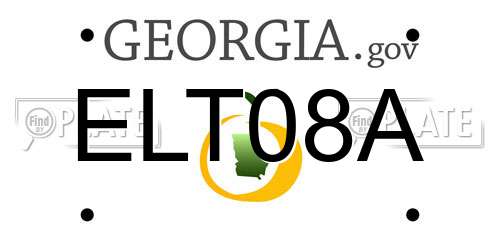 ELT08A Georgia License Plate