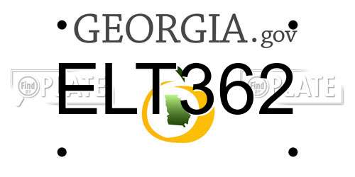 ELT362 Georgia License Plate