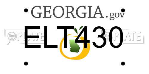 ELT430 Georgia License Plate