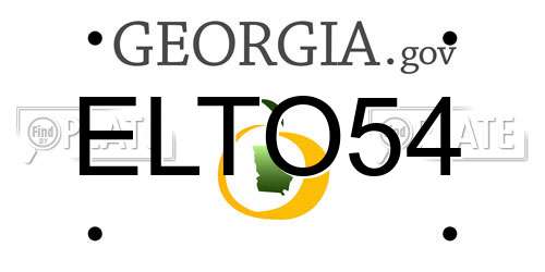 ELTO54 Georgia License Plate