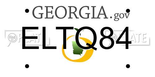 ELTQ84 Georgia License Plate