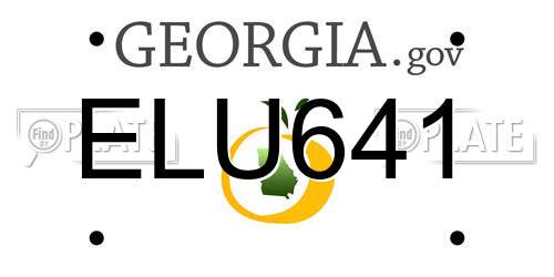 ELU641 Georgia License Plate