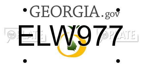 ELW977 Georgia License Plate