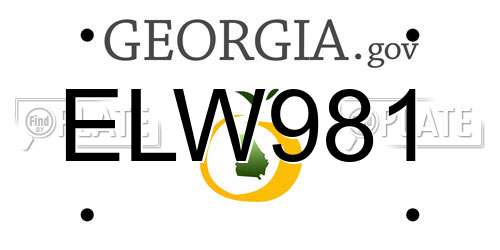 ELW981 Georgia License Plate