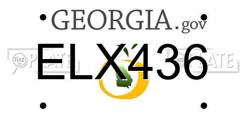 ELX436 Georgia License Plate
