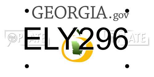 ELY296 Georgia License Plate
