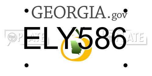 ELY586 Georgia License Plate