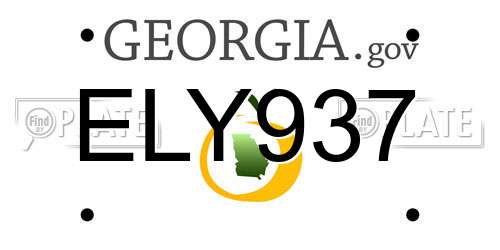ELY937 Georgia License Plate
