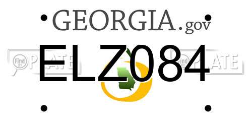 ELZ084 Georgia License Plate