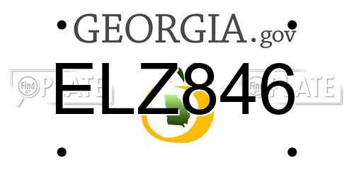 ELZ846 Georgia License Plate