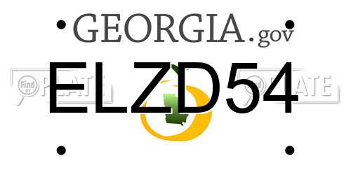 ELZD54 Georgia License Plate