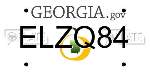 ELZQ84 Georgia License Plate