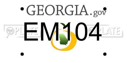 EM104 Georgia License Plate