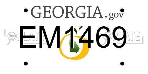 EM1469 Georgia License Plate