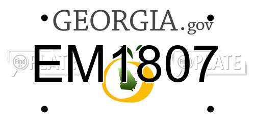 EM1807 Georgia License Plate