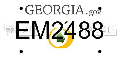 EM2488 Georgia License Plate