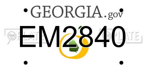 EM2840 Georgia License Plate