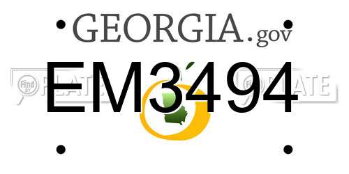 EM3494 Georgia License Plate