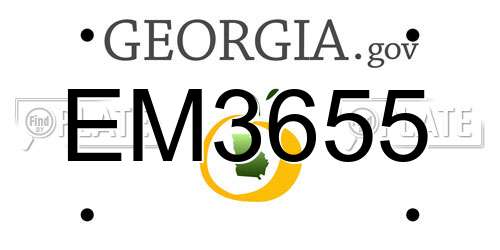 EM3655 Georgia License Plate