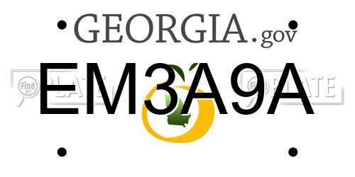 EM3A9A Georgia License Plate