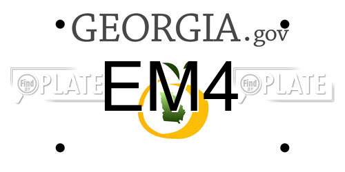 EM4 Georgia License Plate