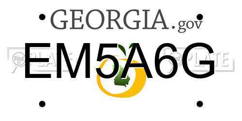 EM5A6G Georgia License Plate