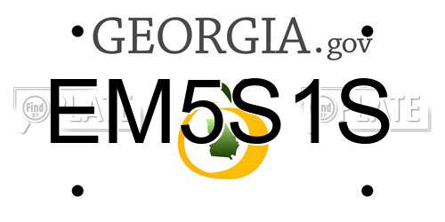 EM5S1S Georgia License Plate