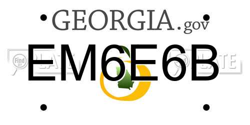 EM6E6B Georgia License Plate