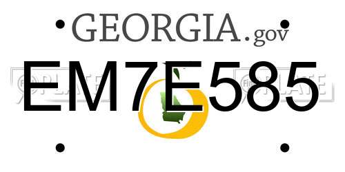 EM7E585 Georgia License Plate