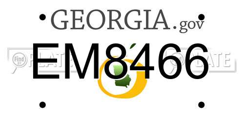 EM8466 Georgia License Plate
