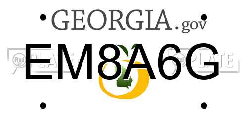 EM8A6G Georgia License Plate