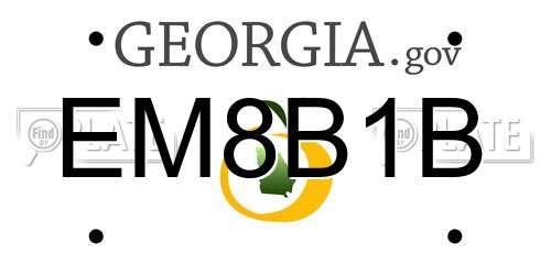 EM8B1B Georgia License Plate