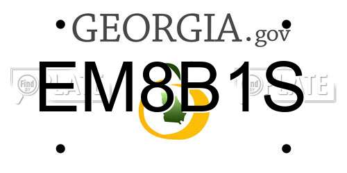 EM8B1S Georgia License Plate