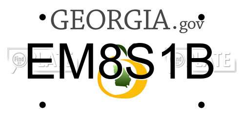 EM8S1B Georgia License Plate