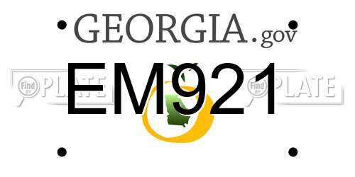 EM921 Georgia License Plate
