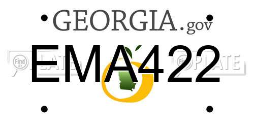 EMA422 Georgia License Plate