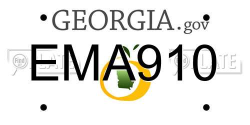 EMA910 Georgia License Plate