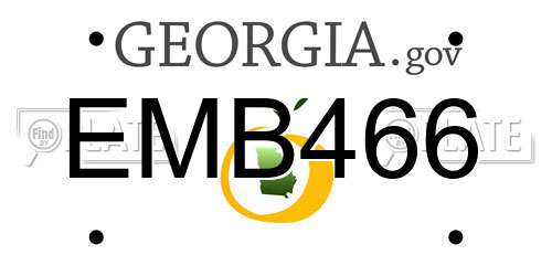 EMB466 Georgia License Plate
