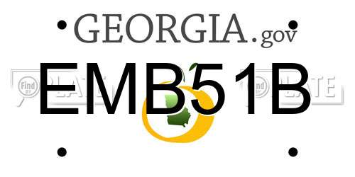 EMB51B Georgia License Plate