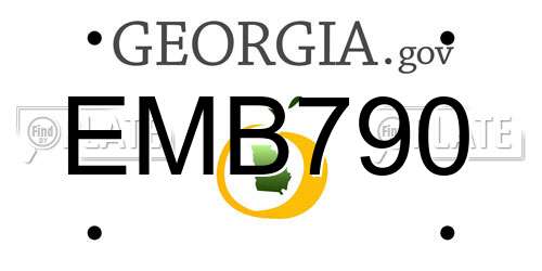 EMB790 Georgia License Plate