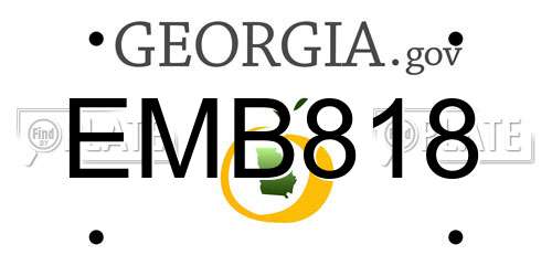 EMB818 Georgia License Plate