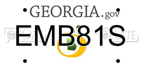 EMB81S Georgia License Plate