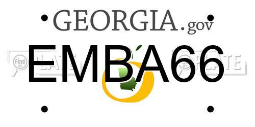 EMBA66 Georgia License Plate