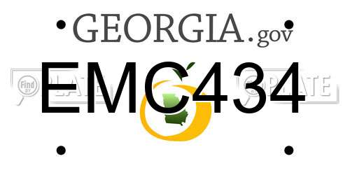 EMC434 Georgia License Plate