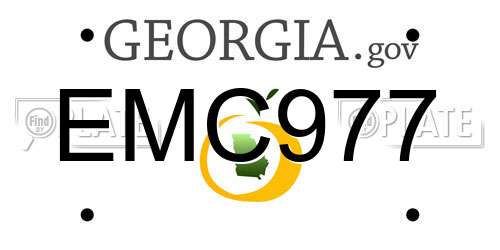 EMC977 Georgia License Plate