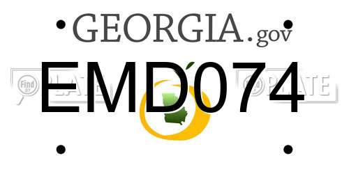 EMD074 Georgia License Plate